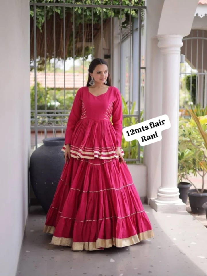 reyon with Gota patti & lace work
